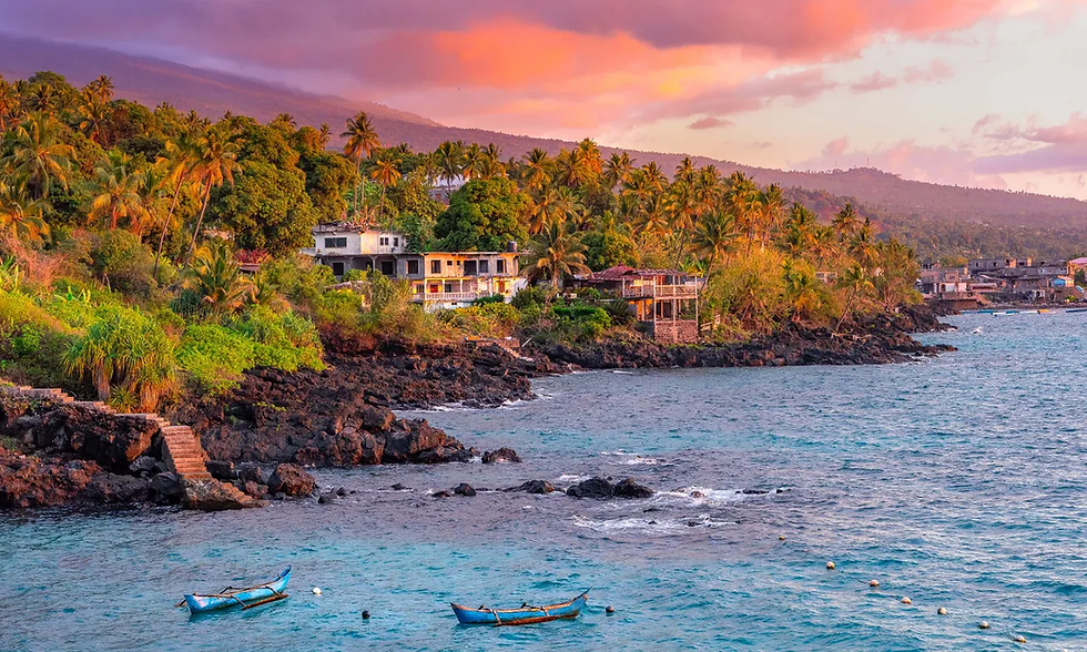 Sunset on the tropical island of Comoros.
