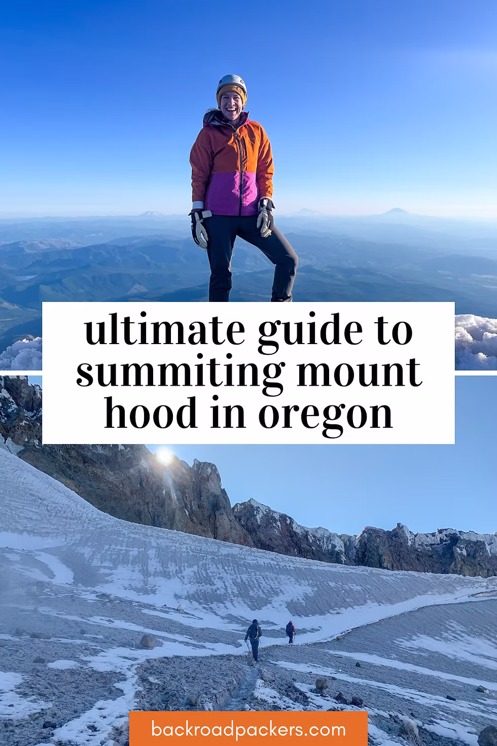 Pinterest pin on summiting Mount Hood