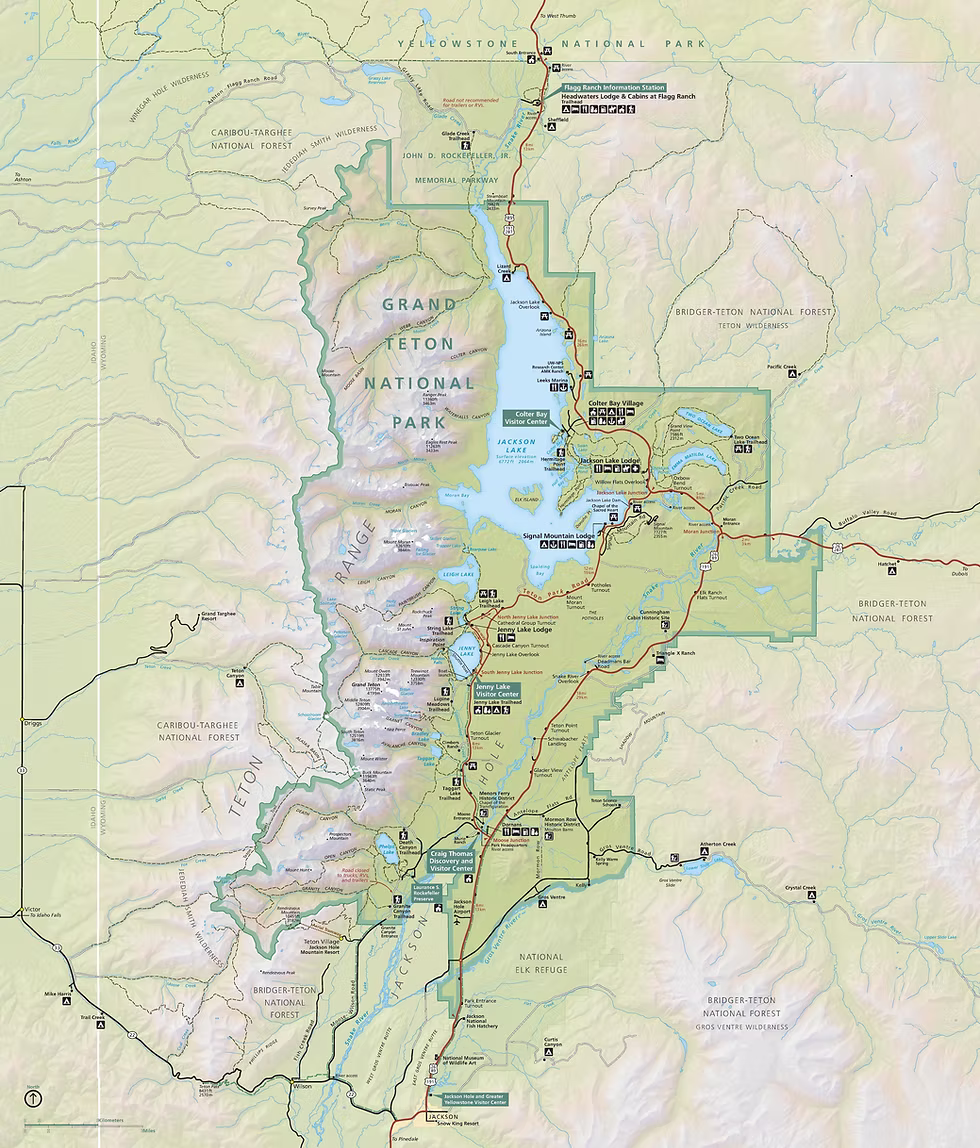 Map of Grand Teton National Park