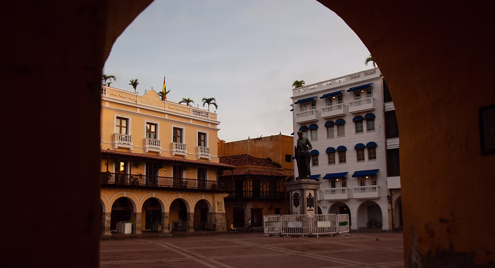 Historic square in Cartagena in the morning