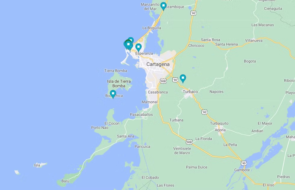 Map of Cartagena